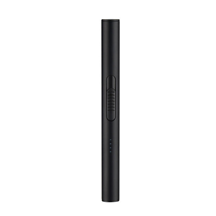 "USB rechargeable electric lighter, sleek and compact design, ideal for lighting candles and grills, windproof function."