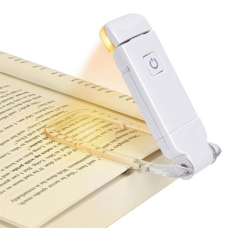 "USB Rechargeable Flex Reading Light with adjustable LED, lightweight design, and flexible positioning for comfortable readin