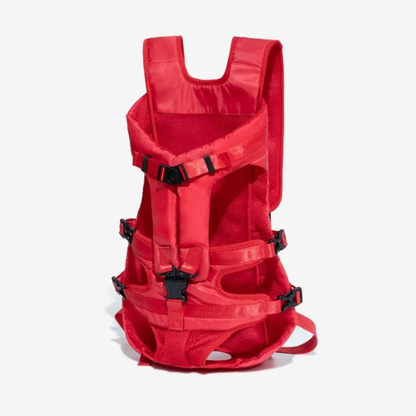 "Versatile dog carrier backpack for hiking, shown in green. Secure multi-buckle design keeps pets safe and comfortable outdoo