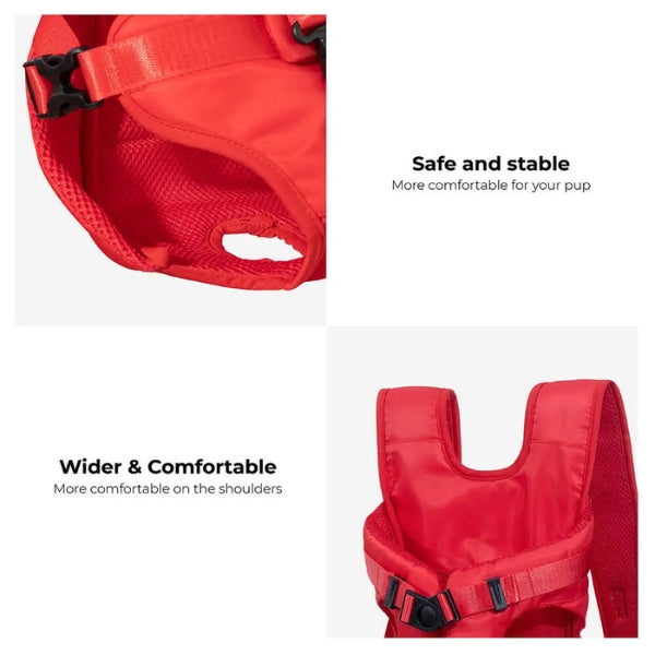 "Versatile dog carrier backpack for hiking, shown in green. Secure multi-buckle design keeps pets safe and comfortable outdoo