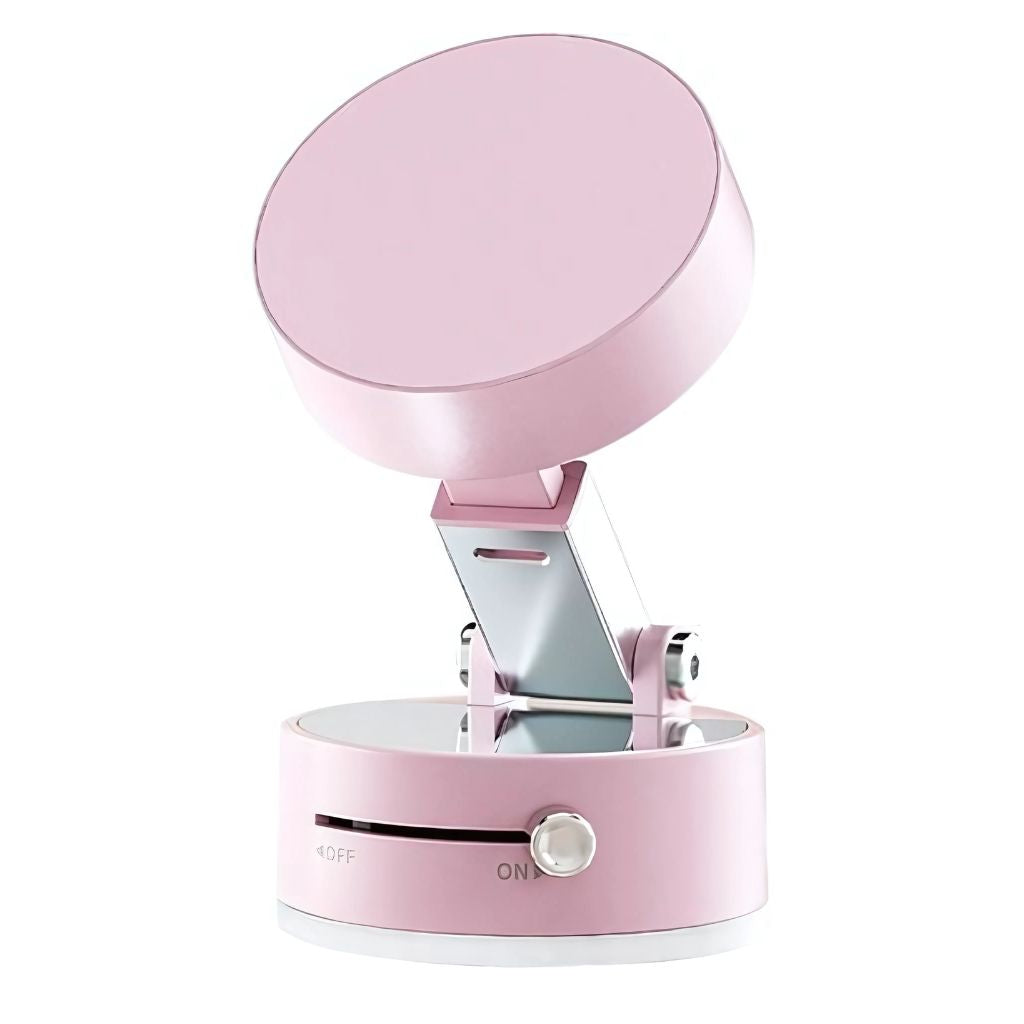 "Versatile magnetic phone mount with 360° rotation on desk, sleek design, modern and flexible for convenient phone positionin