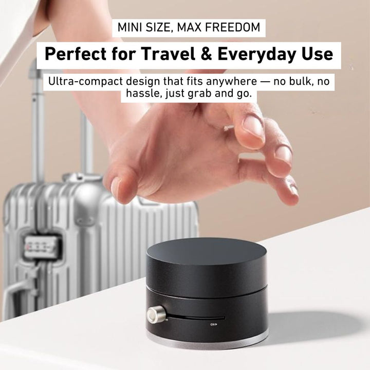 "Versatile magnetic phone mount with 360° rotation on desk, sleek design, modern and flexible for convenient phone positionin