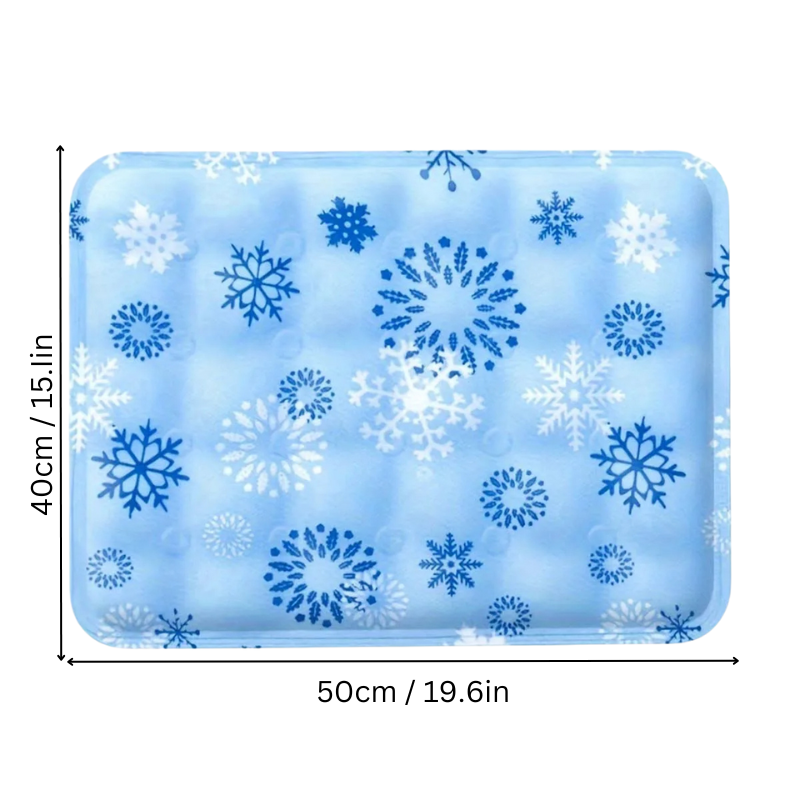 Waterproof Cooling Pet Mat for Dogs and Cats, blue mat, ideal for keeping pets cool, fits couches and crates, multiple sizes.