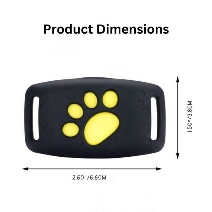Waterproof GPS cat tracker with real-time location, white, attached to a collar, ideal for pet safety and comfort.