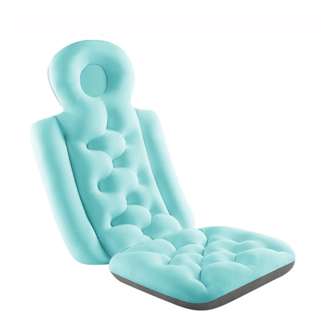 Waterproof, non-slip spa bath pillow with soft cushioning, suction cups, and breathable mesh for ultimate bath comfort.