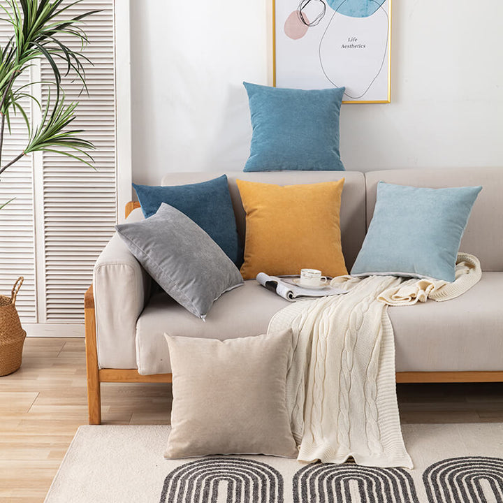 Waterproof sofa throw with jacquard edge, non-slip design, corduroy, and polyester material, protects against spills.