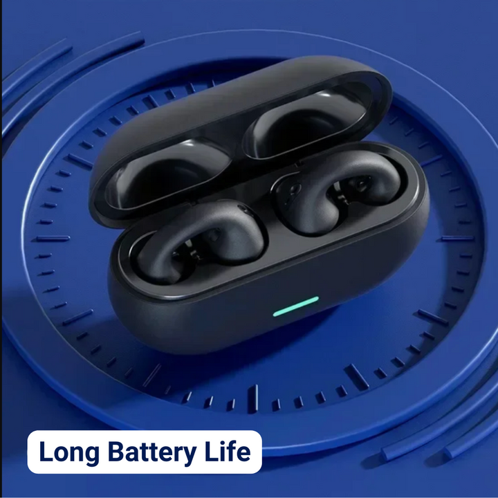 Wireless bone conduction earbuds with secure fit, lightweight design, open-ear listening, and waterproof features for active 
