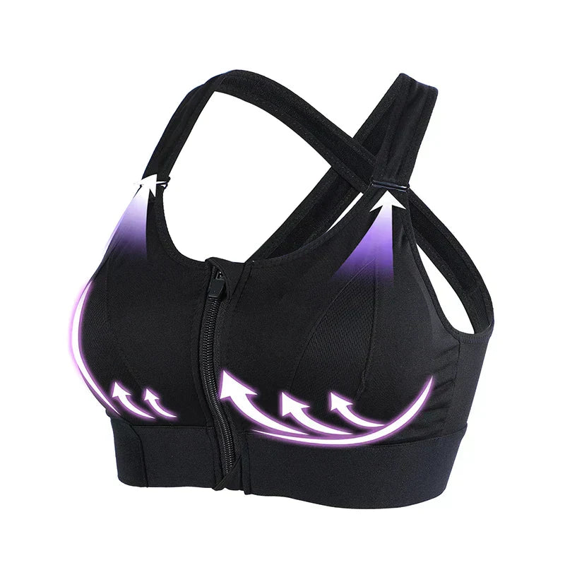 Women's 2-Pack Ultra Comfort Breathable Sports Bra with seamless fit and moisture-wicking fabric for high-impact activities.