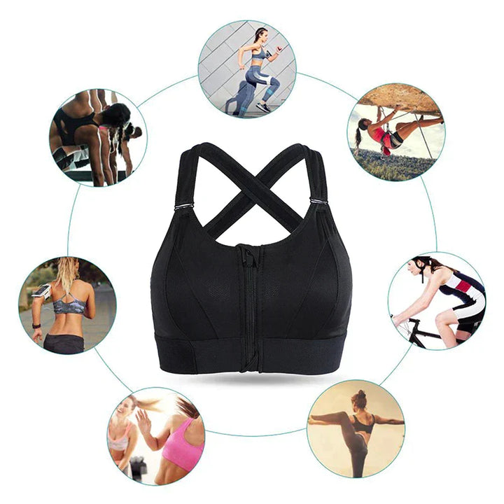 Women's 2-Pack Ultra Comfort Breathable Sports Bra with seamless fit and moisture-wicking fabric for high-impact activities.