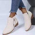 "Women's ankle length orthopedic boots with zipper, modern style, available in multiple colors for comfort and support."