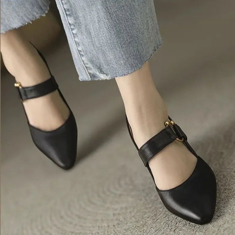 "Women's beige orthopedic high heels with wide base, offering support and style for comfort and confidence all day."