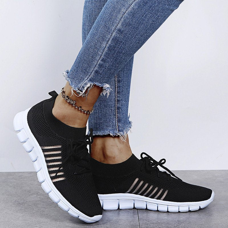 Women's lightweight walking sneakers with breathable mesh, cushioned sole, slip-resistant, ideal for comfort and style.