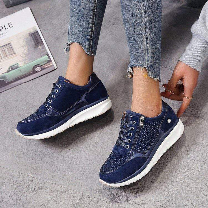 Women's orthopedic bunion shoes, wide toe box, soft cushioning, stylish design, arch support, breathable for comfort.