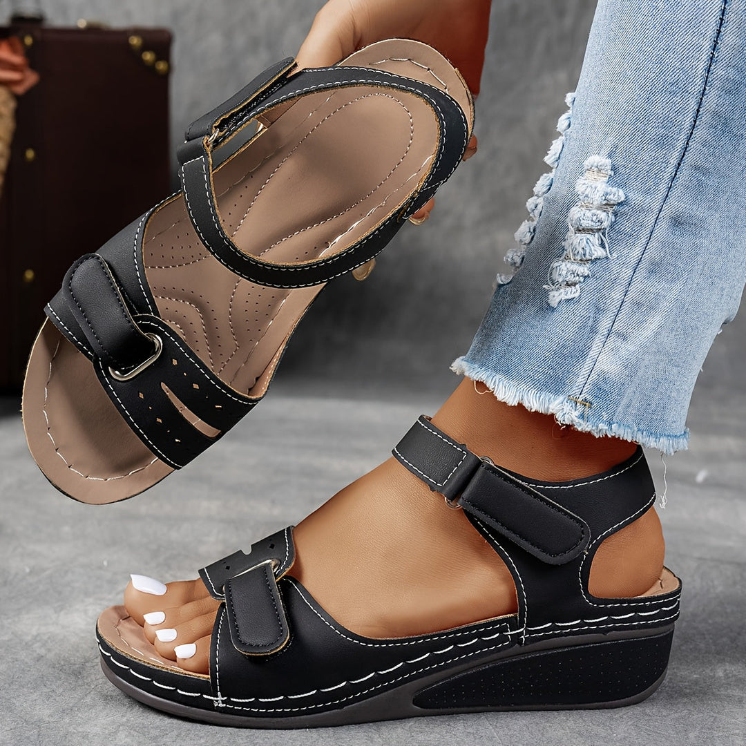 Women's orthopedic comfort sandals, adjustable straps, cushioned insoles, versatile colors, stylish footwear.