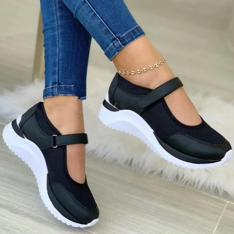 "Women's orthopedic shoes, breathable mesh, durable rubber sole, versatile design, comfort and style, support foot health"