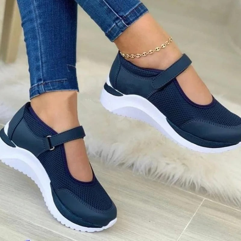 "Women's orthopedic shoes, breathable mesh, durable rubber sole, versatile design, comfort and style, support foot health"