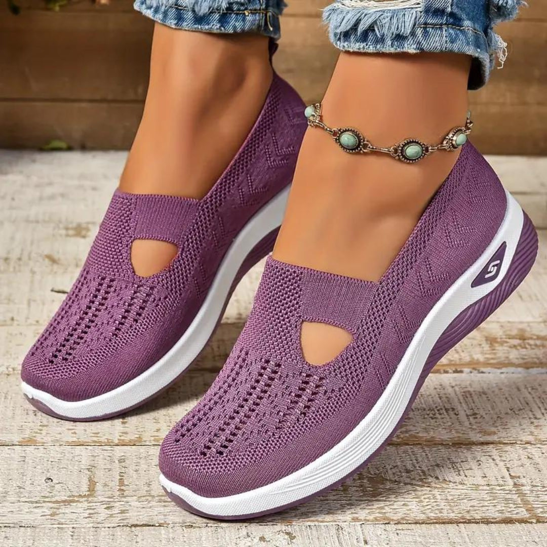 Women's orthopedic slip-on shoes with arch support, featuring a sleek, breathable design for ultimate comfort and style.