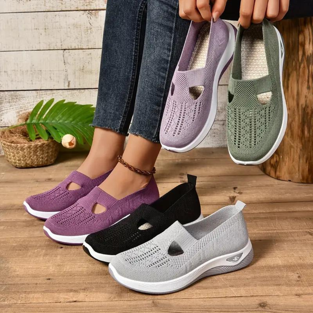 Women's orthopedic slip-on shoes with arch support, featuring a sleek, breathable design for ultimate comfort and style.