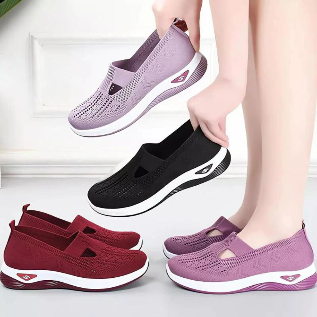 Women's orthopedic slip-on shoes with arch support, featuring a sleek, breathable design for ultimate comfort and style.