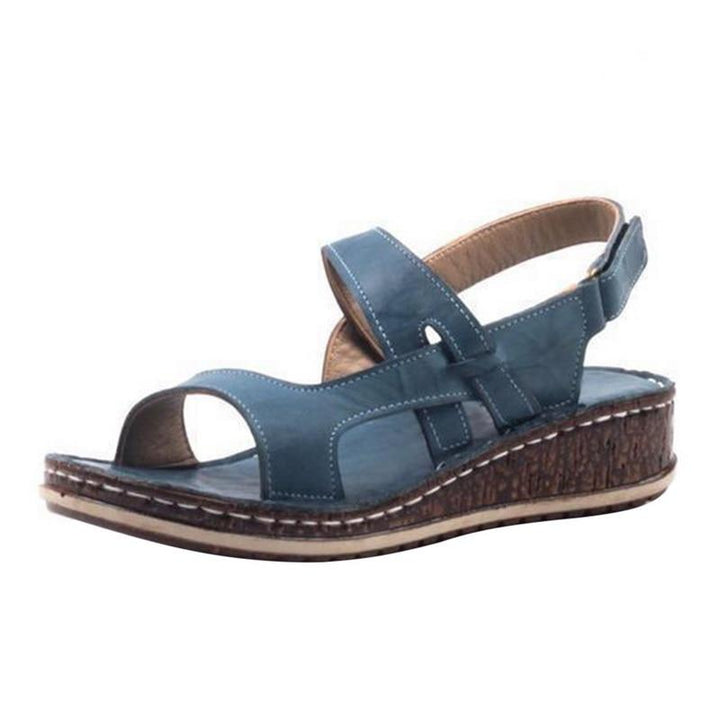 "Women's orthopedic summer sandals with adjustable straps, open-toe design, ergonomic footbed, and slip-resistant sole."