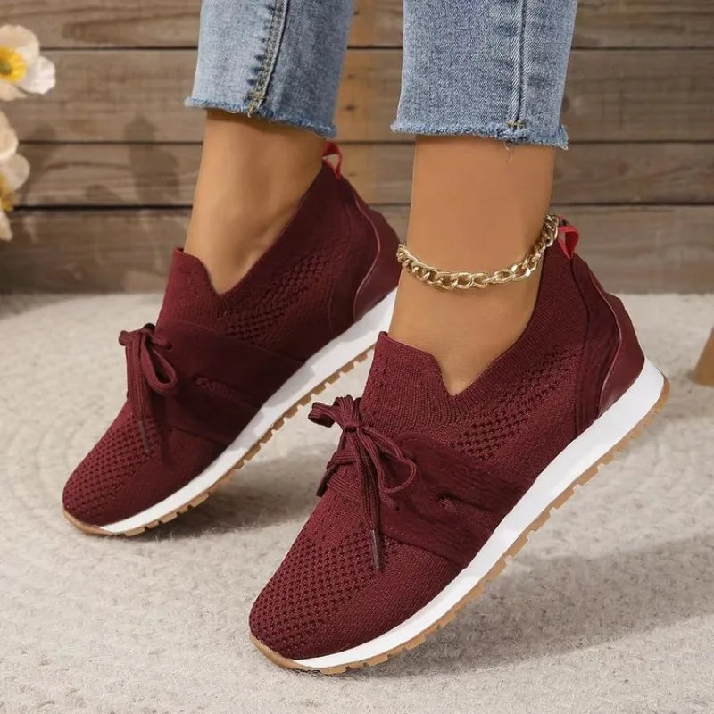 Women's sporty sneakers with breathable mesh, sleek design, non-slip sole, available in multiple colors and sizes 35-42.
