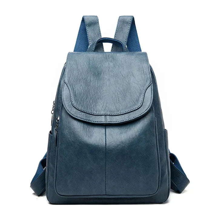 "Women's stylish durable leather backpack with adjustable straps, spacious interior, ideal for office, campus, or weekend use