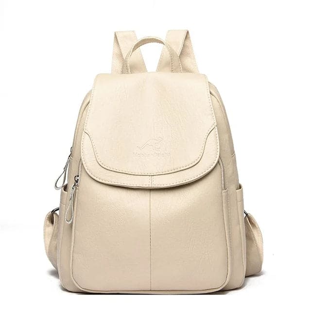 "Women's stylish durable leather backpack with adjustable straps, spacious interior, ideal for office, campus, or weekend use
